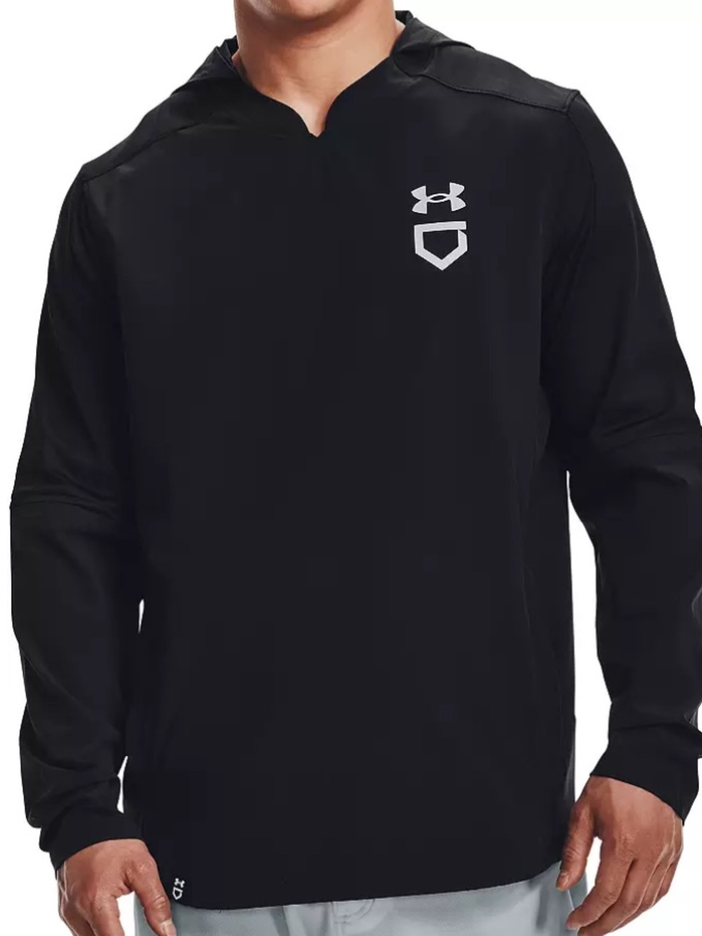 Under Armour Men’s Black Hooded Pullover with White Logo